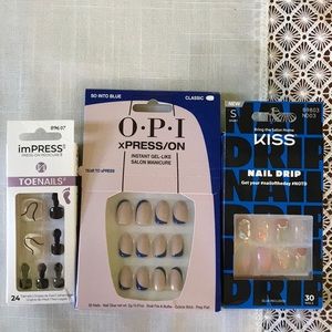 3 OPI kiss manicure pedicure at home easy nail drops Instant gel toenails